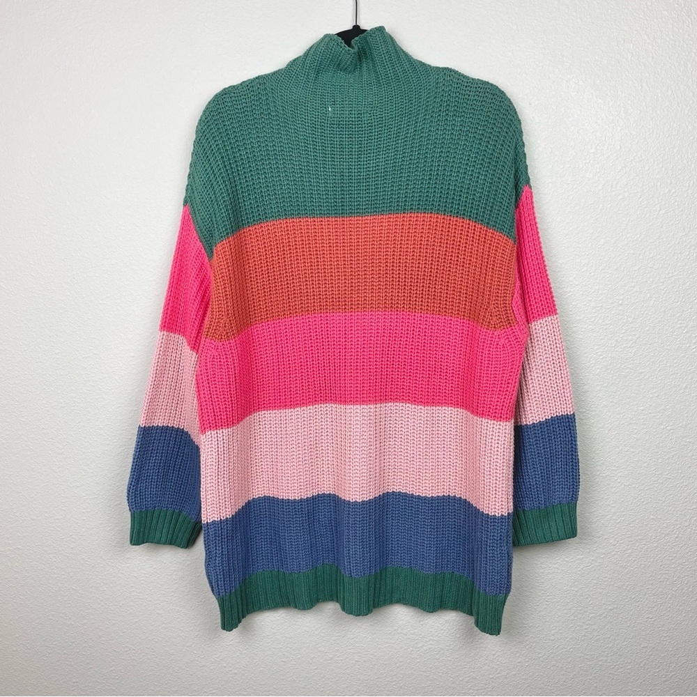 AMERICAN EAGLE OUTFITTERS Oversized Rainbow Striped Mock Neck Sweater Women's S - Picture 12 of 15
